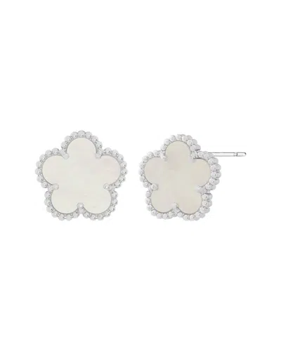 Jankuo Flower Plated Stud Post Earrings In Brown