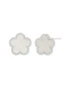 Jankuo Flower Plated Stud Post Earrings In Silver