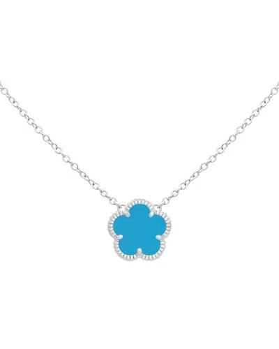 JANKUO JANKUO FLOWER SYNTHETIC TURQUOISE PENDANT NECKLACE