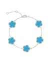 Jankuo Flower Synthetic Turquoise Station Bracelet
