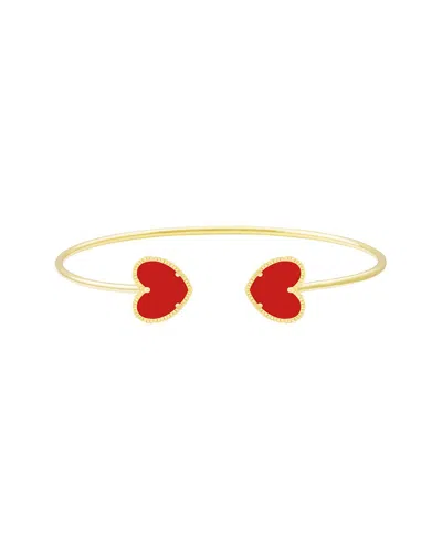 Jankuo Heart 14k Plated Cuff Bracelet In Gold