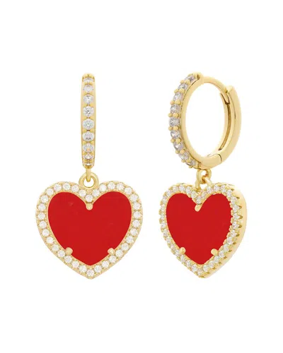 Jankuo Heart 14k Plated Cz Huggie Earrings In Gold