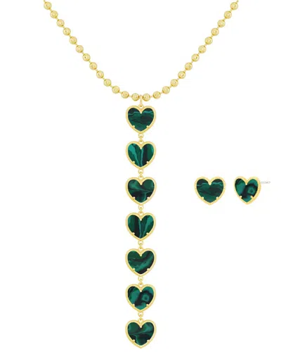 Jankuo Heart 14k Plated  Lariat & Earrings Set Necklace Set In Orange