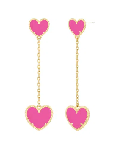 Jankuo Heart 14k Plated Long Drop Post Earrings In Gold