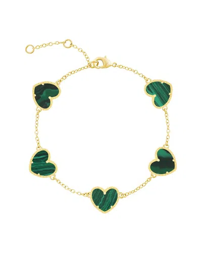 Jankuo Heart 14k Plated  Station Bracelet In Metallic