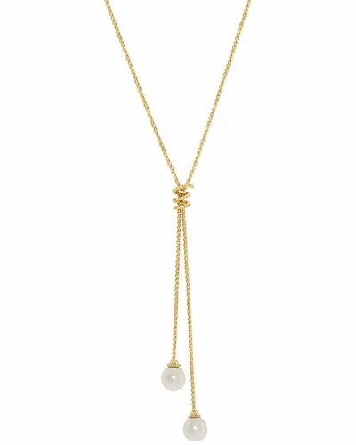 Jankuo Plated 6-7mm Pearl Cz Lariart Necklace In Neutral