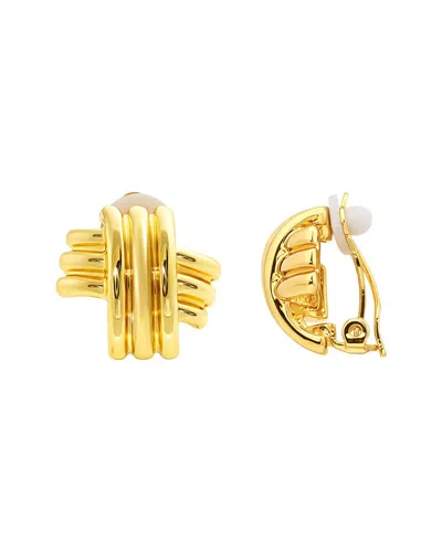 Jankuo Plated Clip Earrings In Gold