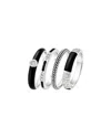 Jankuo Plated Cz 4 Stackable Rings Set Ring In Silver