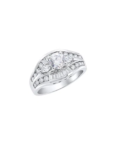 Jankuo Plated Cz Cocktail Ring In Metallic