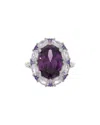 Jankuo Plated Cz Cocktail Ring In Purple