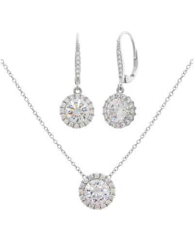 Jankuo Plated Cz Earrings & Necklace Set In Metallic