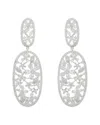 Jankuo Plated Cz Marquise Flower Leaf Post Earrings In Silver