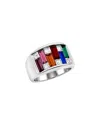 Jankuo Plated Cz Statement Ring In Multi
