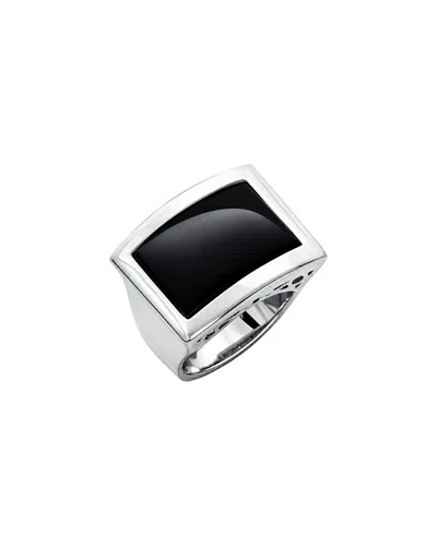 Jankuo Plated Onyx Statement Ring In Metallic