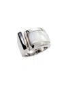 Jankuo Plated Statement Ring In Silver