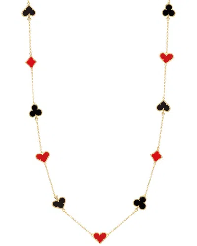 Jankuo Poker 14k Plated Statement Necklace In Gold