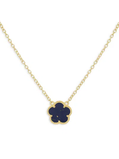 Jankuo Women's 14k Goldplated & Synthetic Sapphire Flower Necklace