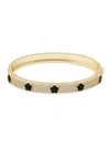 Jankuo Women's 14k Goldplated, Onyx & Cubic Zirconia Bangle Bracelet In Yellow Goldplated