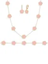 Jankuo Women's 3-piece 14k Goldplated, Cubic Zirconia Earring, Bracelet & Necklace Set In Pink