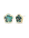 Jankuo Women's Flower 14k Goldplated, Abalone & Cubic Zirconia Stud Earrings In Gold