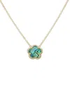 JANKUO WOMEN'S FLOWER 14K GOLDPLATED ABALONE PENDANT NECKLACE