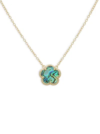 Jankuo Women's Flower 14k Goldplated Abalone Pendant Necklace In Brass