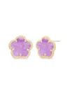 Jankuo Women's Flower 14k Goldplated & Amethyst Stud Earrings In Amethyst