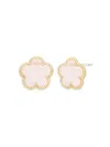 Jankuo Women's Flower 14k Goldplated & Crystal Stud Earrings In Brass