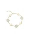 Jankuo Women's Flower 14k Goldplated & Cubic Zirconia Bracelet In Brass