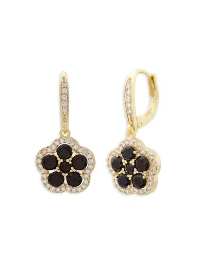 Jankuo Women's Flower 14k Goldplated & Cubic Zirconia Drop Earrings In Brass
