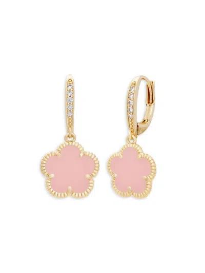 Jankuo Women's Flower 14k Goldplated & Cubic Zirconia Drop Earrings In Brass