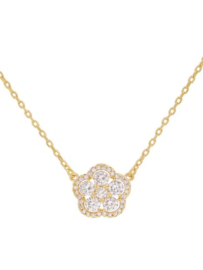 Jankuo Women's Flower 14k Goldplated & Cubic Zirconia Pendant Necklace In Brass