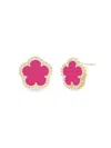 Jankuo Women's Flower 14k Goldplated & Cubic Zirconia Stud Earrings In Pink