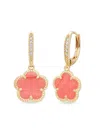 Jankuo Women's Flower 14k Goldplated & Cubic Zironia Drop Earrings In Red