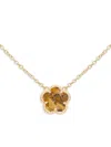 Jankuo Women's Flower 14k Goldplated & Leopardskin Jasper Pendant Necklace In Brass