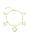 Jankuo Women's Flower 14k Goldplated & Mother-of-pearl Link Chain Bracelet In Gold