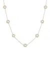 JANKUO WOMEN'S FLOWER 14K GOLDPLATED & MOTHER OF PEARL STATION NECKLACE