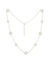 Jankuo Women's Flower 14k Goldplated & Mother Of Pearl Station Necklace In Brass