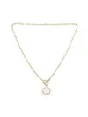 JANKUO WOMEN'S FLOWER 14K GOLDPLATED & MOTHER OF PEARL TOGGLE NECKLACE