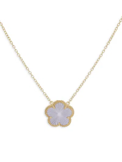 Jankuo Women's Flower 14k Goldplated & Silvertone Engraved Pendant Chain Necklace In Brass
