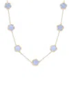 Jankuo Women's Flower 14k Goldplated & Synthetic Stone Clover Station Necklace In Brass