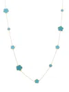 Jankuo Women's Flower 14k Goldplated & Synthetic Turquoise Double Wrap Station Necklace In Turquoise