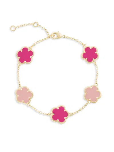 Jankuo Women's Flower 14k Goldplated Bracelet In Brass