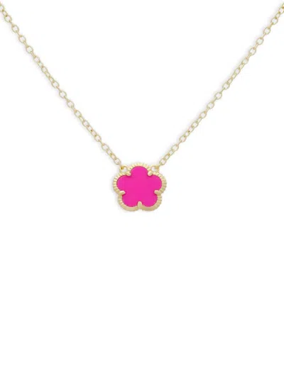 Jankuo Women's Flower 14k Goldplated Clover Pendant Necklace In Brass