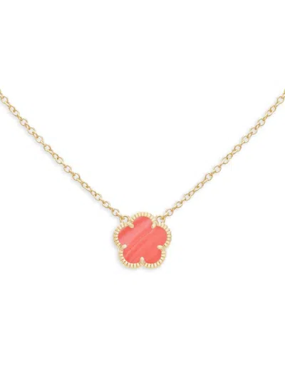 Jankuo Women's Flower 14k Goldplated Pendant Necklace In Red