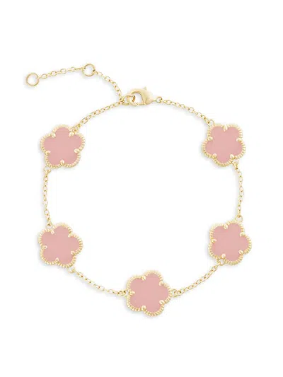 Jankuo Women's Flower 14k Goldplated Station Bracelet In Brass