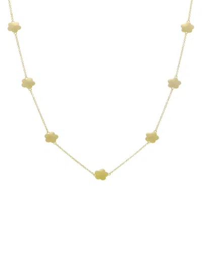 Jankuo Women's Flower 14k Goldplated Station Necklace In Brass