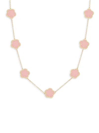 Jankuo Women's Flower 14k Goldplated Station Necklace In Brass
