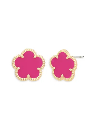 Jankuo Women's Flower 14k Goldplated Stud Earrings In Brass