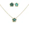 Jankuo Women's Flower 2-piece 14k Goldplated & Abalone Necklace & Stud Set